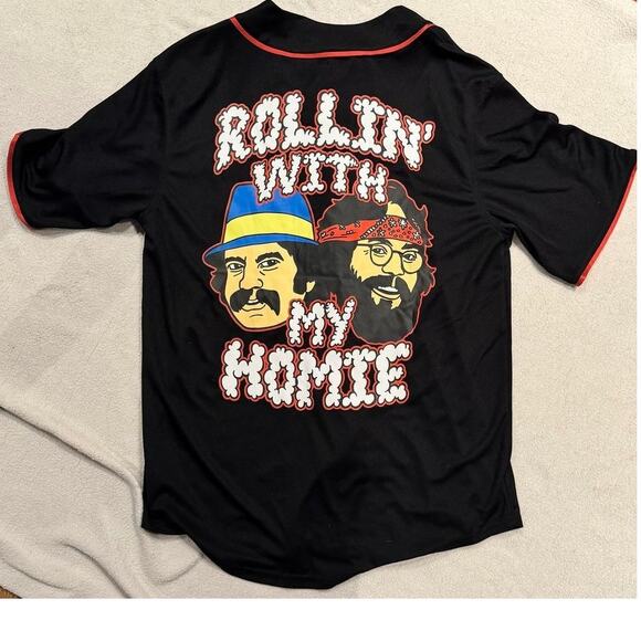 Cheech & Chong “Rollin’ With My Homie” 420 Baseball Jersey-NWOT-Size SM/C-Unisex - Picture 6 of 6
